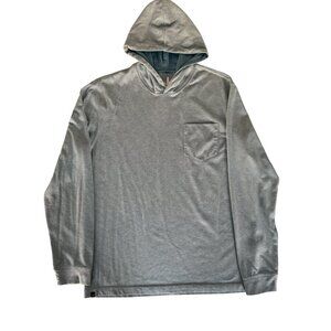 LARGE Johnnie-O Gunnar Long Sleeve Laguna Blue Stripe Hoodie Shirt